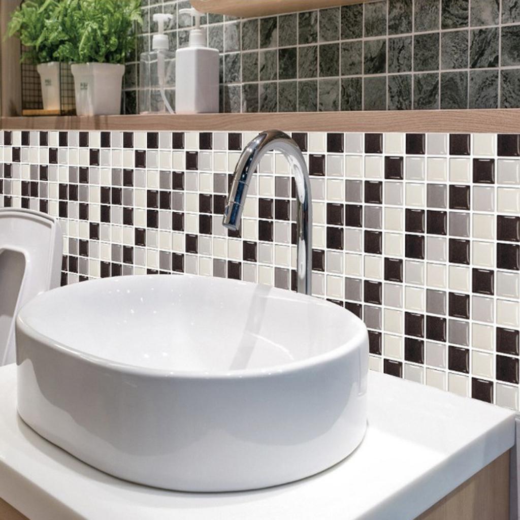 10pcs 3D Colorful Marble Mo-saic Wall Tiles Tiles Sticker Kitchen Backsplash Self Adhesive Waterproof Home Decor