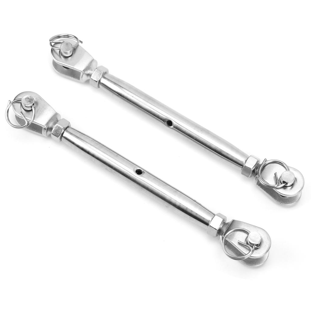 2pcs Jaw and Jaw Turnbuckle Stainless Steel Turnbuckle Rigging Screw Jaw for Wire Rope Cable