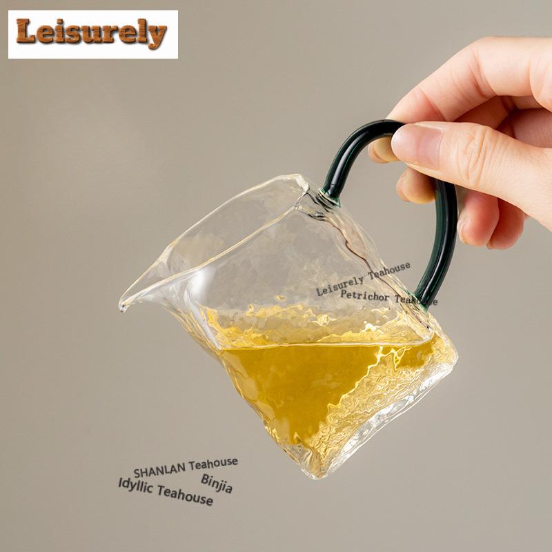160ml Gehämmertes Muster Transparentes Glas Teekrug Teeverteiler Cha Hai Spender Gerechtigkeitsbecher Fair Mug Cha Dekorationszubehör