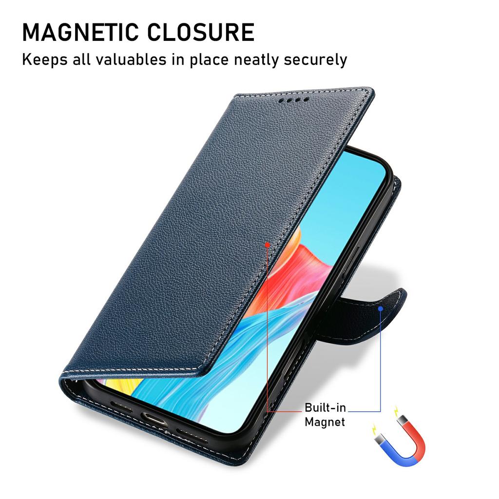 For Realme 15 Pro 5G/15 5G Case Magnetic Snap Litchi Texture Leather Wallet Phone Cover with Wrist Strap