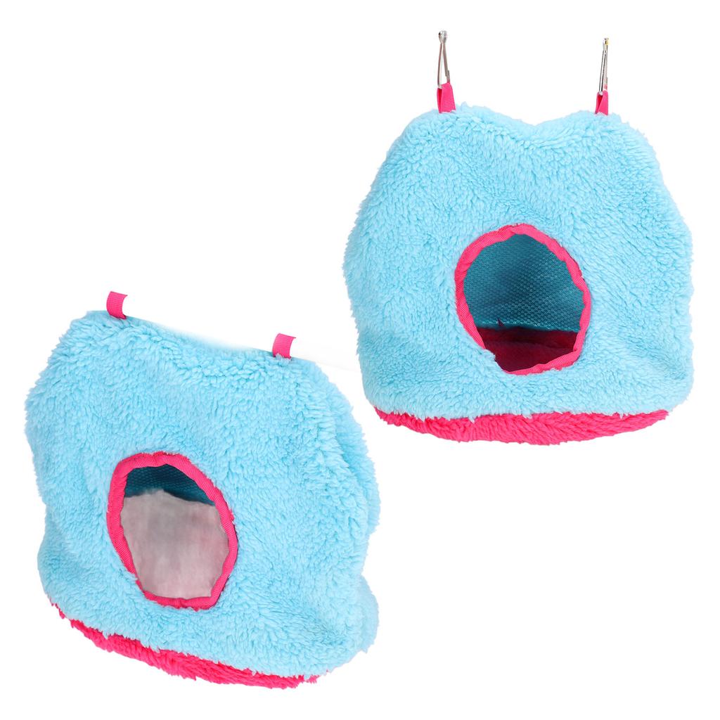 Bird Hanging Nest Plush Winter Parrot Hammock Warm Nest House for Pet Bird Parrots ParakeetBlue
