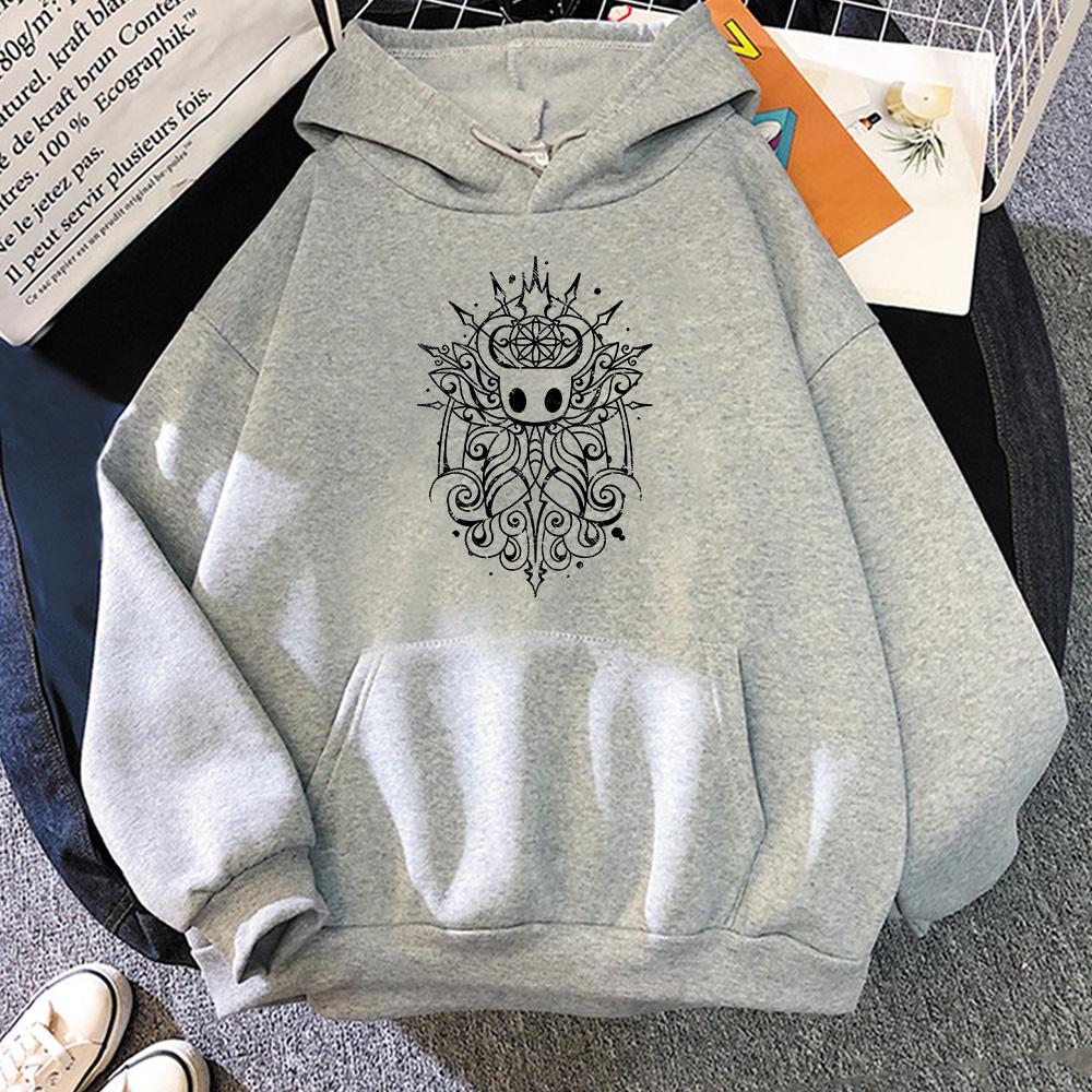 Hollow Knight Creative Graphic Sweatshirt Men Popular Game Character Print Clothes Fall Unisex Casual Hoodie Slight Strech Tops