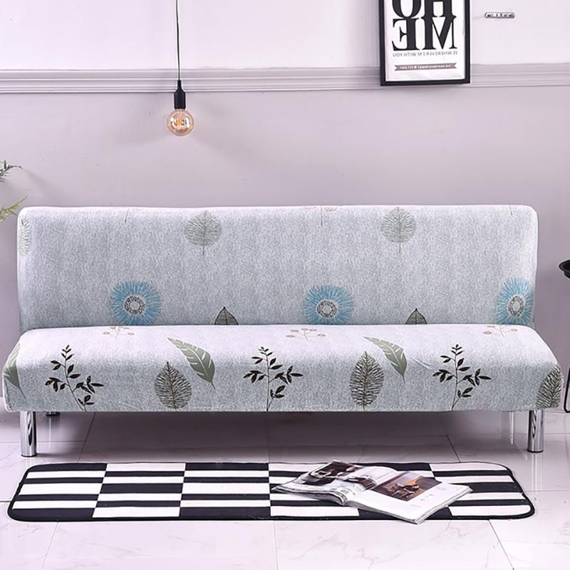 Meijuner Printed Sofa Bed Cover Universal Size Armless Sofa Bed Covers Tight Wrap Slip-resistant Elastic Stretch Slipcovers