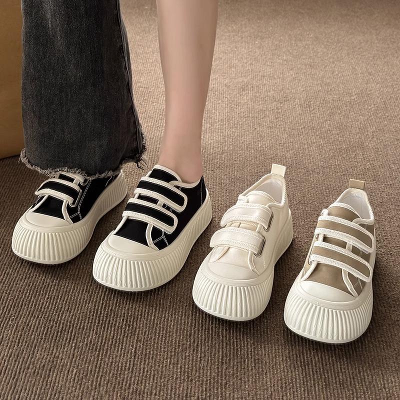 Velcro Canvas Shoes Women's 2025 Spring and Summer New Popular Soft-soled Versatile Students One-pedal Lazy Women's Shoes