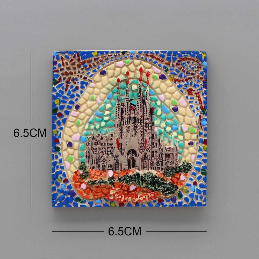 fridge magnets Barcelona mosaic Burj khalifa dubai golden Myanmar Prague san diego San Marino Thai Mermaid home decoration gifts