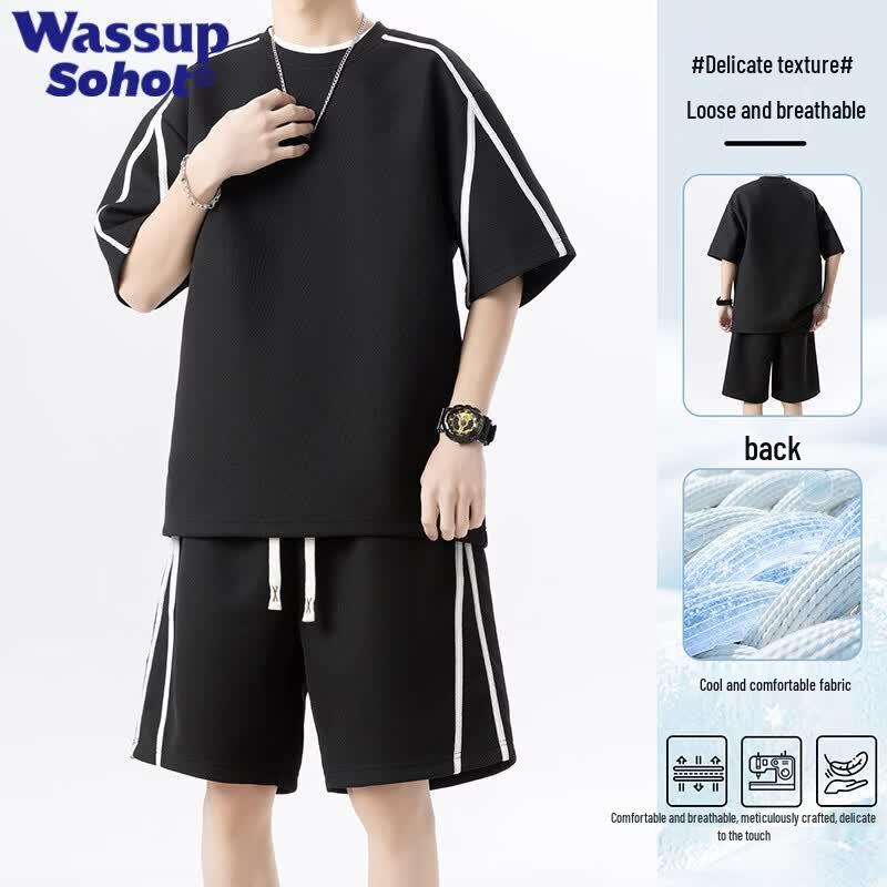 

Wassup Sohot Men s Breathable Ice-Cool Sportswear Set 2XL