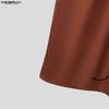 INCERUN Hauts de soirée basiques pour hommes, à col bénitier, sans manches, style bandage, dos nu, débardeurs