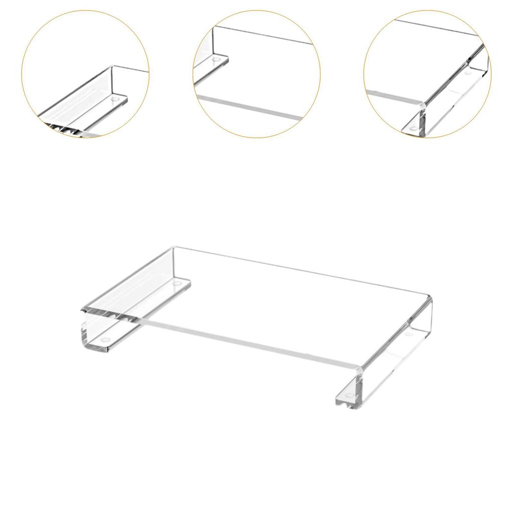 Acrylic Tray Pedestal Stand Bathroom Decor Soap Dish Holder Clear Display Riser for Vanity Living Room Makeup Desk Bathroom