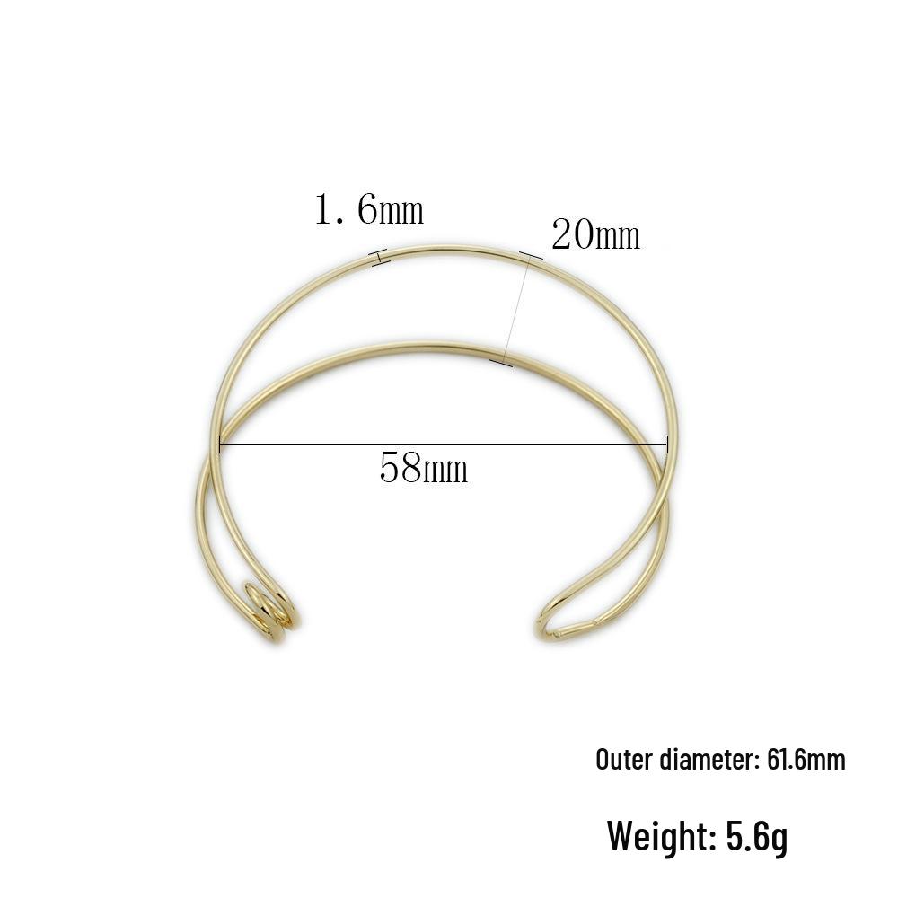 Korean KC Gold Double Strand Copper Wire Beaded Bracelet Hoop - DIY Handmade Accessory