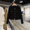 French Tweed Velvet Black Top In Winter Korean Style Thickened Short Small Fragrance Jacket for Women