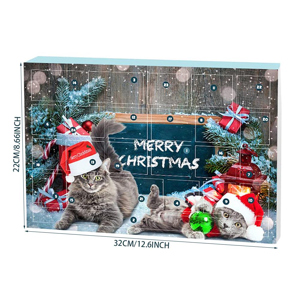 Fashion Cat Advents Calendar 2026 Funny Festival Countdown Collectible Interactive Cat Toy Kit For Cat Lovers Present Box