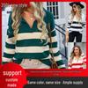 Pull tendance hiver 2026 pour femmes européennes et américaines avec nœud - Col rond, Tricot à manches longues