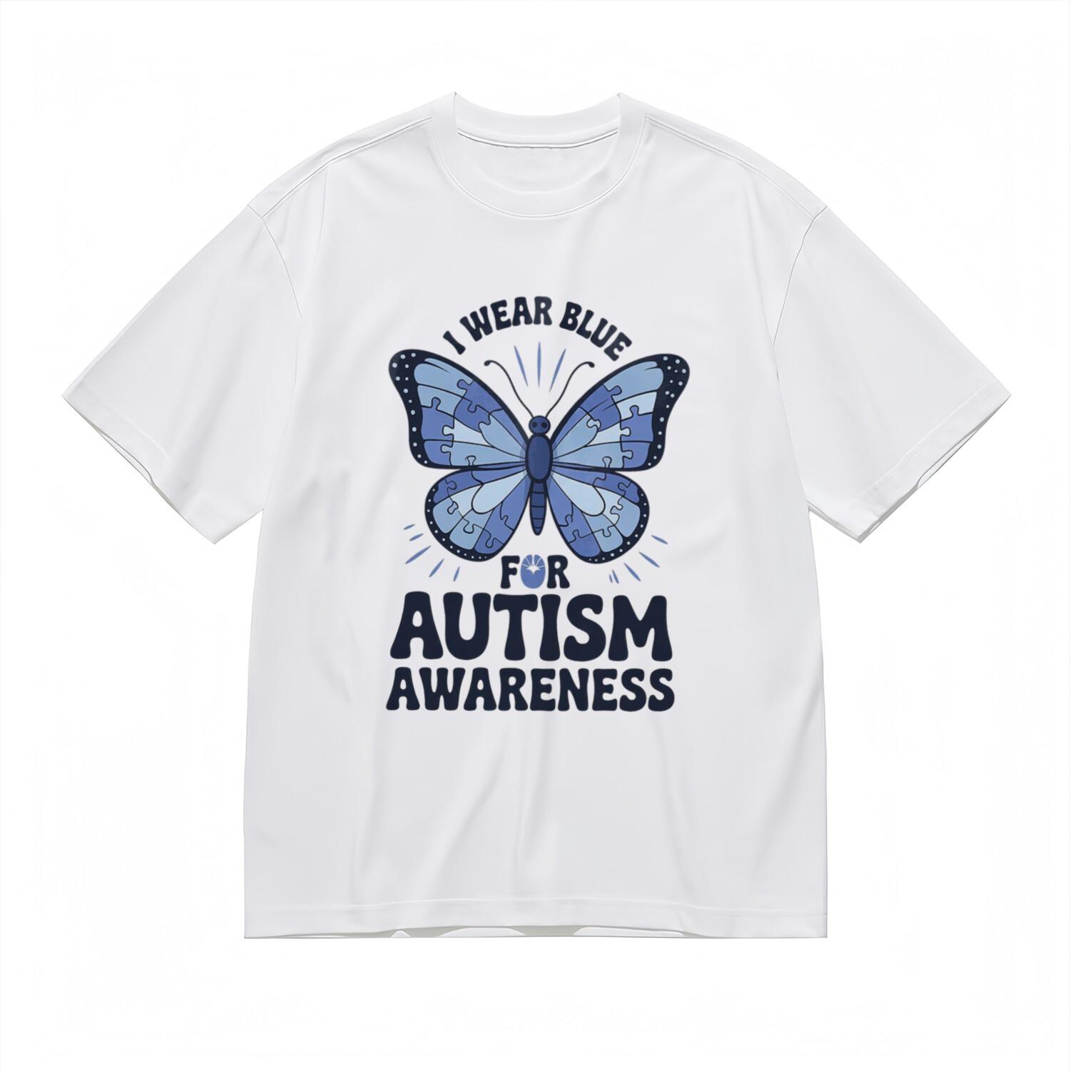 Women s Trend Soft Comfortable Classic T-Shirt Mens Womens Tees Top Autism Awareness Butterfly Tee 4XL