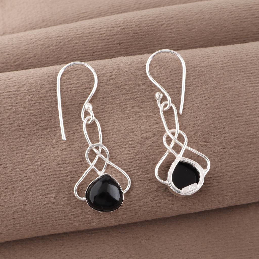 Black Tourmaline Earrings Gemstone Jewelry, 925 Solid Sterling Silver Earrings, Handmade Amazing Earrings Jewelry