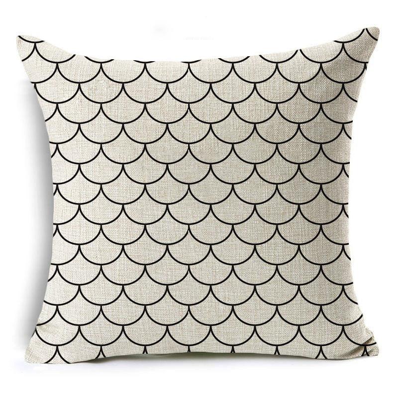 Modern Simple Black and White Geometric Linen Pillow Case Home Sofa Pillow Cushion Cover Soft Decoration
