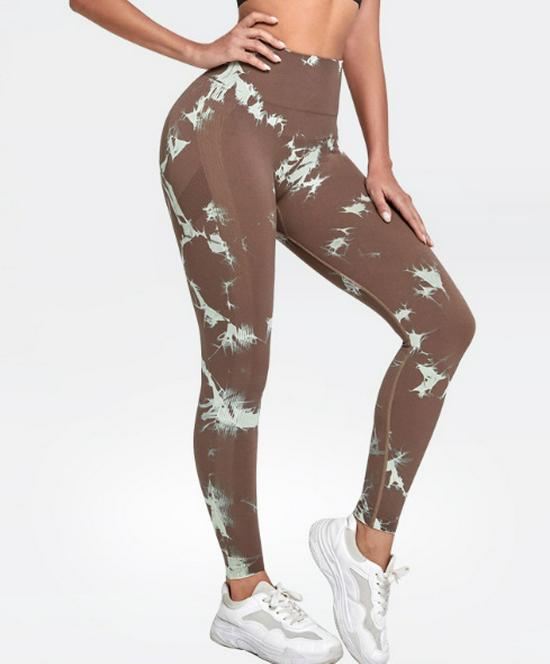 Seamless Tie-Dye High Waist Yoga Leggings - Butt Lift & Tummy Control