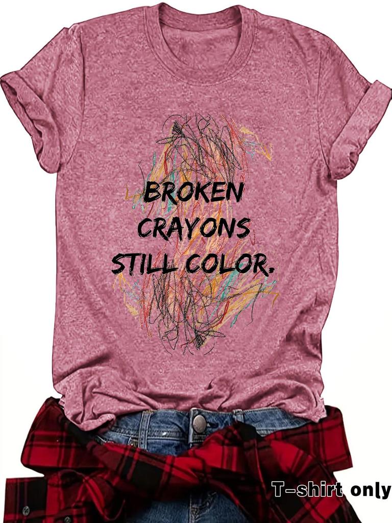 New Summer Women's Short Sleeve Striped Letter T-shirt - European & American Trend