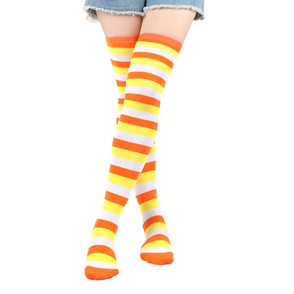 Women's Zebra Striped Thigh-High Socks: Japanese & Korean Style Over-the-Knee Halloween Cosplay Performance.