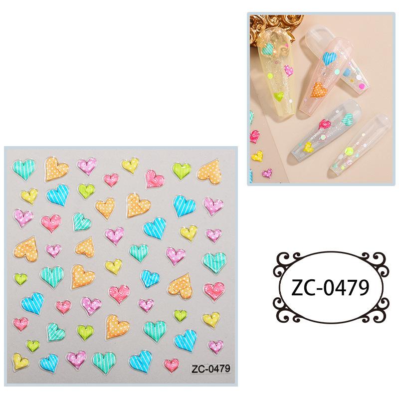 Nya japanska nagelklistermärken 5D tredimensionella mjukt lim präglade ljuslyxiga nagelklistermärken
