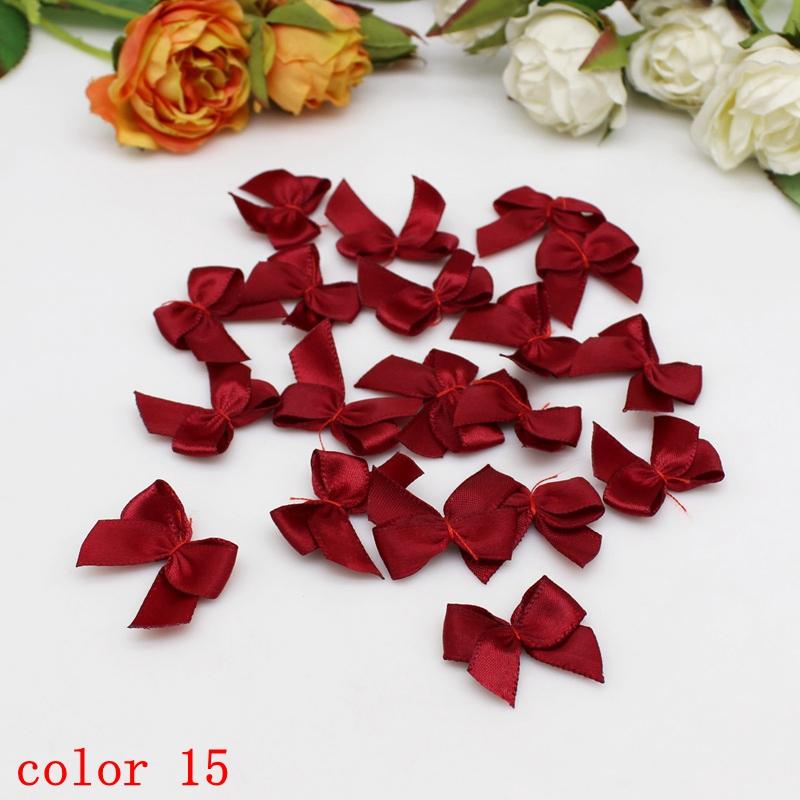 50-100Pcs/Pack 2*2.5cm Small Dacron Ribbon Bow Flower Craft Decoration Handwork DIY Party Decoration Colored Ribbon Bows
