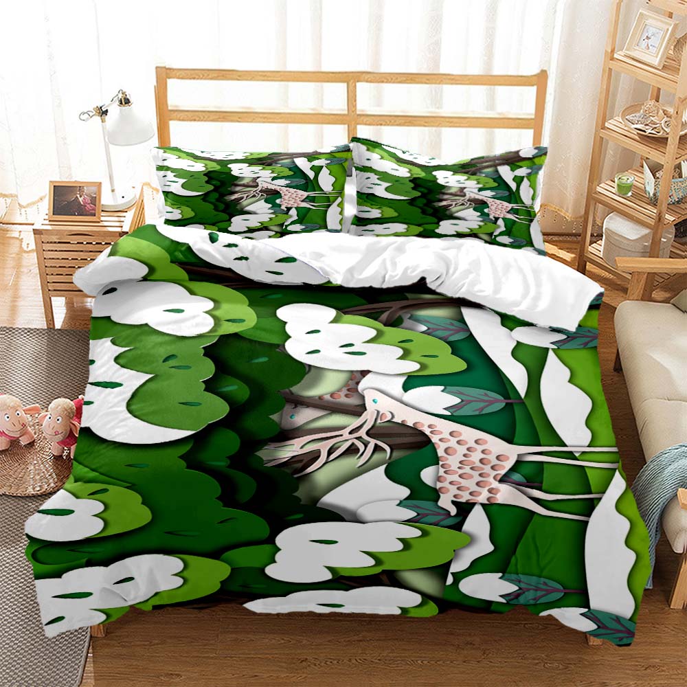 Forest Deer Digital Print Polyester Bedding Sets Child Kids Covers Boys Duvet Cover Set For Teens Bedding Set