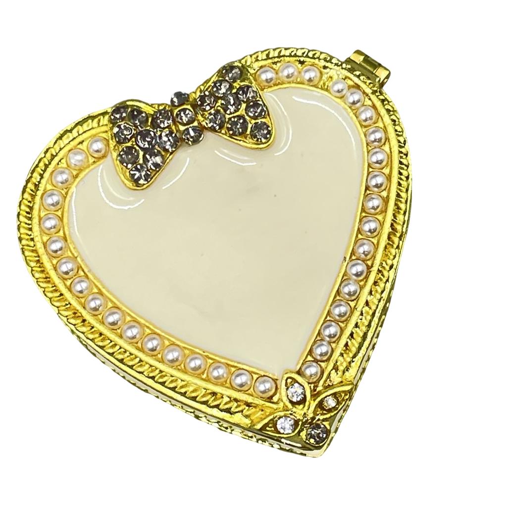 Heart/Butterfly Trinket Box Enamel Hand Painted Hinged Jewelry Box Ring Earrings Jewelry Organizer Figurines Collectible