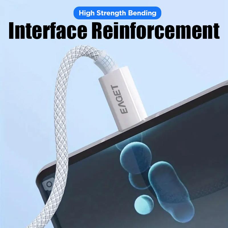 60W Hurtigladekabel Type-C til Type-C Hurtigladekabel Enorm Dataoverføring på Sekunder Passer for iPhone15 iPad iPod Android-enheter