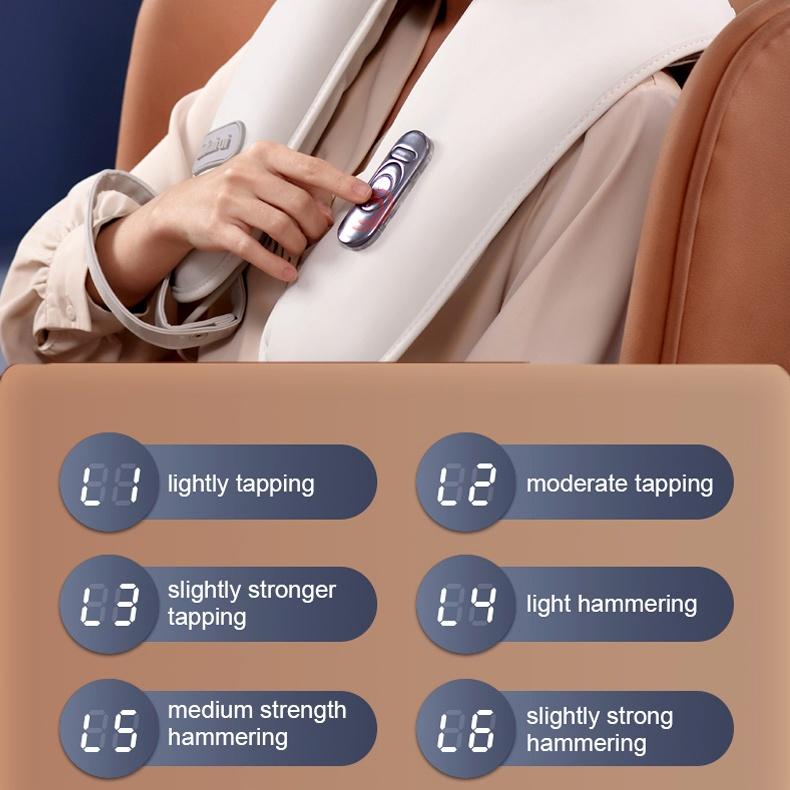 Masážny prístroj na krk a ramená na úľavu od bolesti 2023 Elektrické vyhrievanie v tvare písmena U Skladacia perkusná telová masážna šatka sviatočné darčeky