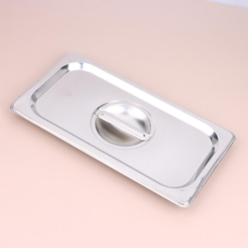 Stainless Steel 1/9 1/6 1/4 1/3 1/2 1/1 Food Pan Lid Steam Table Pan Covers Notched Lids With Handle Lock Heat