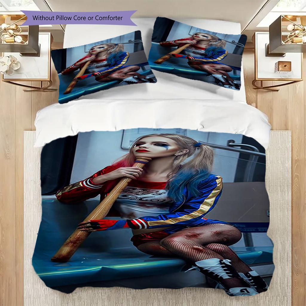 Harley Quinn'S Urban Adventure Threepiece Set 1 Duvet Cover 2 Pillowcase Without Core Duvet Cover And Pillowcase Bedding Set