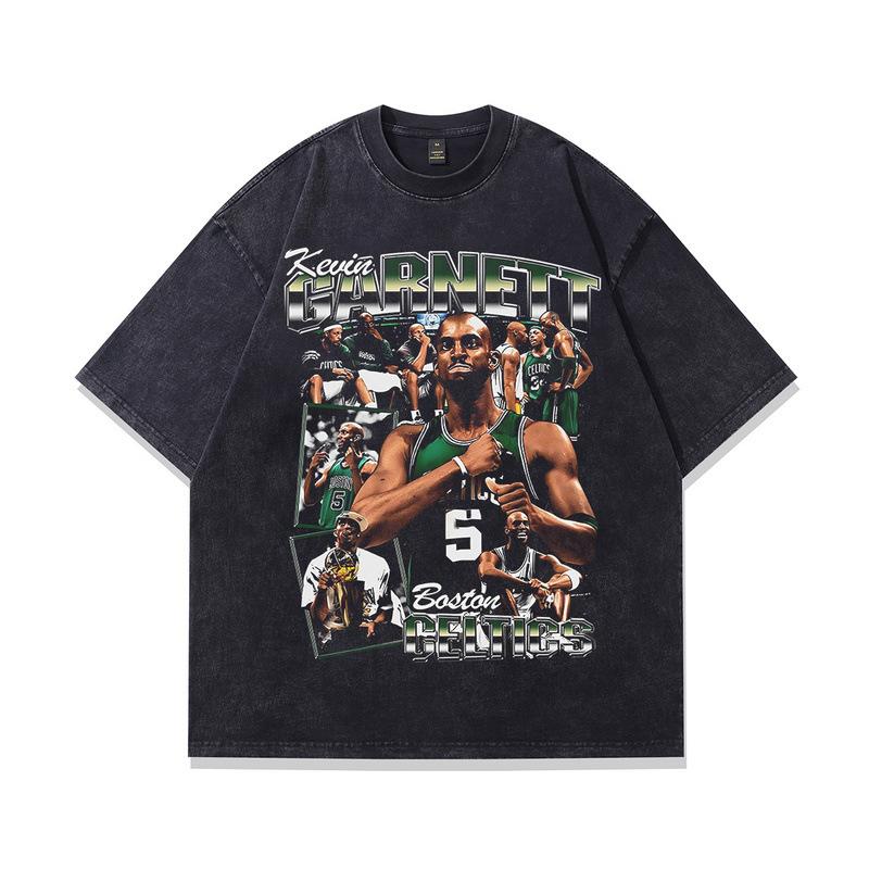 Herren T-Shirt Kurzarm Amerikanischer Retro Stern Direktdruck Oversize Große Version Baumwoll T-Shirt