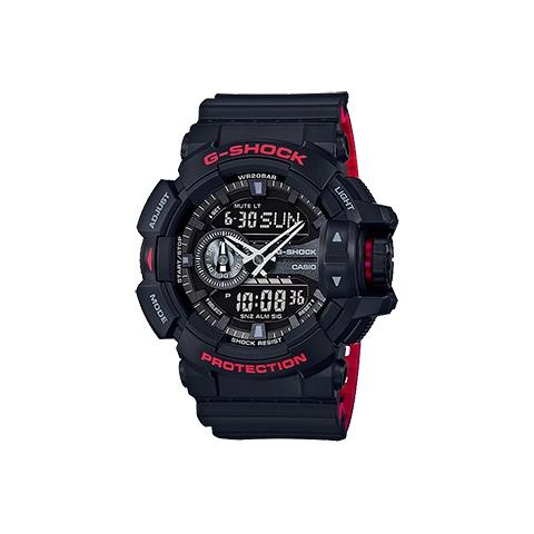CASIO Men Liquid Crystal/Analog Dual Display Series Black Watch GA-400HR-1A GA-400HR-1A Black Red