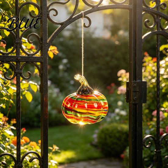 Warm Home Atmosphere Decor Hand Blown Glass Pumpkin Figurine Creative Adornment for Desktop Decoration Unique Fall Autumn Theme Jewelry Living Room