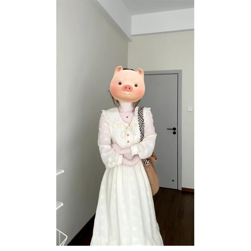 Doll collar temperament long-sleeved dress children's summer new temperament base waist spring wear long dress