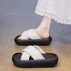 Thick-bottomed cross-strapped slippers for women's summer wear 2025 new models with skirts Internet celebrities fashion beach one-word cool slippers