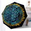 Flower of Life Pattern Folding Umbrella Fashion Auto-Open 8 Iron Ribs Plastic Handle Foldable Sunshade Perfect Christmas Gifts