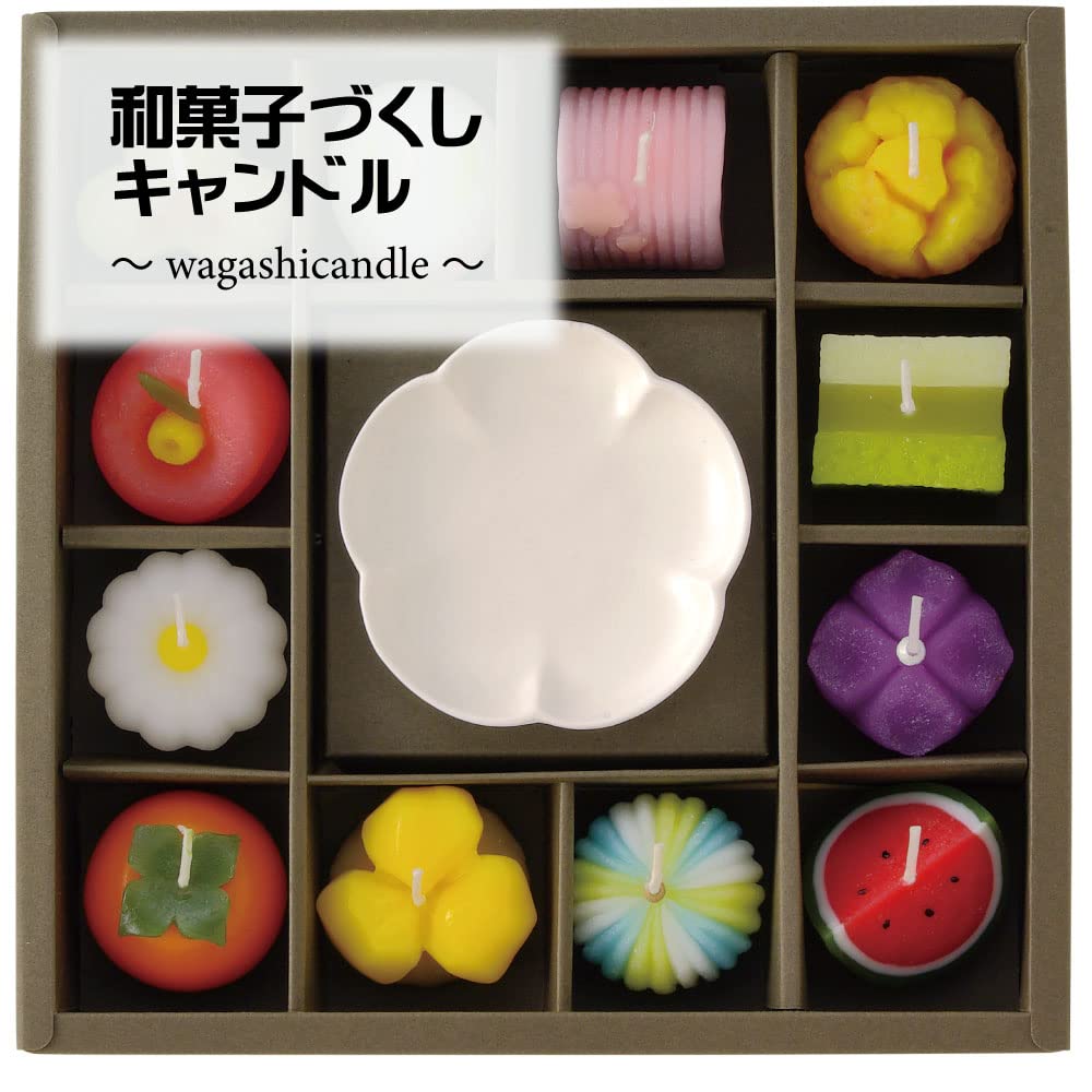 Sakuya Japanese Sweets Candle Gift Set with Gift Wrapping and Inner Wrapping, Ready to Send [Includes Gift Wrapping]