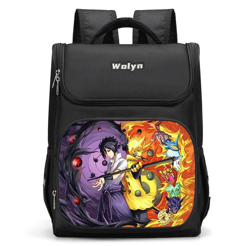 

Sasuke Naruto School Backpack Large Capacity Oxford Cloth Layer Double Style L,Small