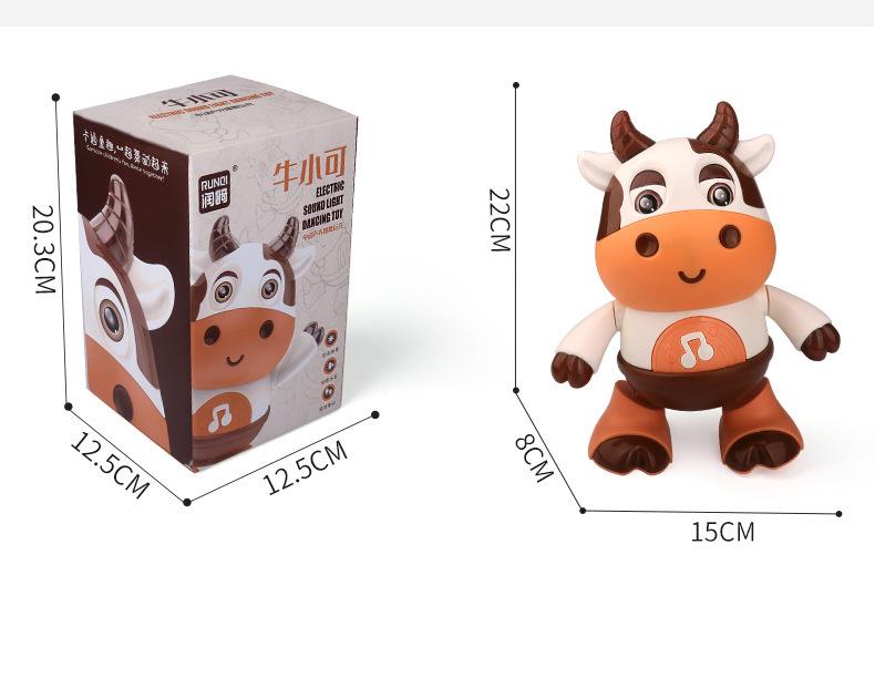 Adorable Singing and Dancing Cow Robot with Lights - Children's Electric Toy
