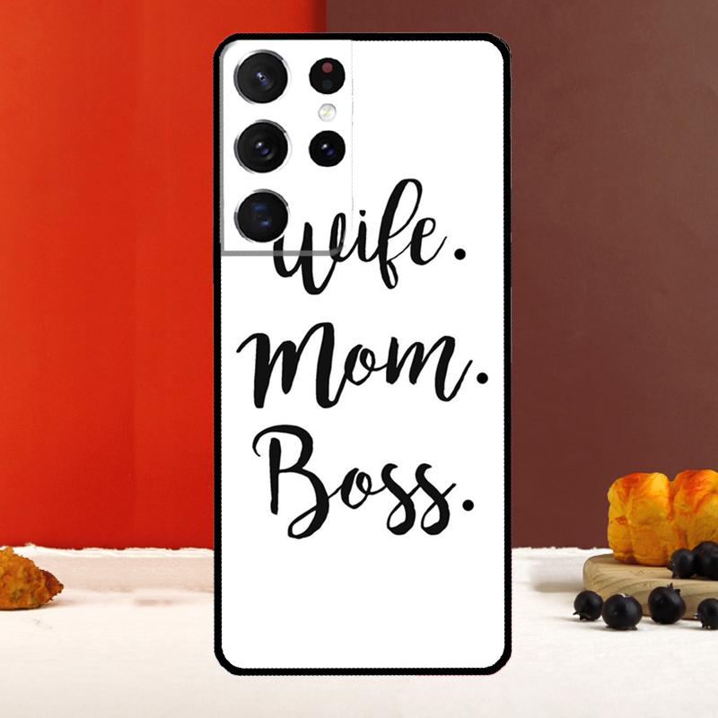 Wife Mom Boss Cover For Samsung Galaxy S25 S24 Ultra S22 S23 Plus S20 S21 FE S9 S10 S25 FE Phone Case