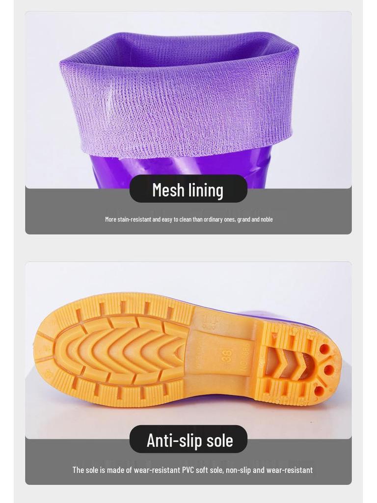 Dámské fleecem podšité protiskluzové nepromokavé gumové holínky s vysokým svrškem