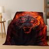 Tiger, Beast Wildlife Cartoon Flannel Blanket Soft Warm Throw Blanket for Bedroom Living Room Bed Travel Camping Picnic Gift