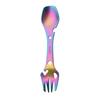 Multifunctional 304 Stainless Steel Spoon Fork Bottle Opener Outdoor Portable Double-Ended Tool for Camping Hiking and Travel Use