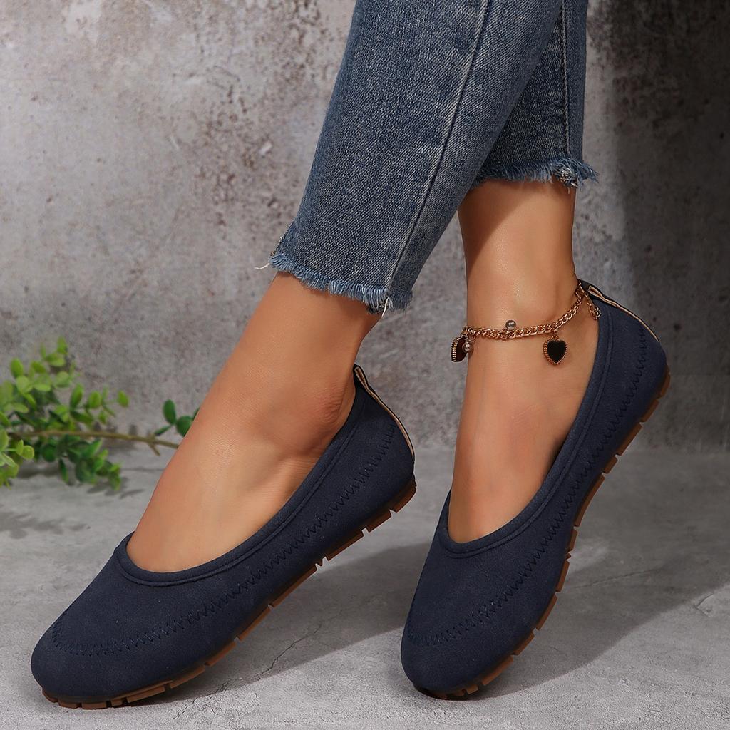 New Style Low-cut Round-toe Casual Shoes with Flat Sole, Women's Single Shoes
