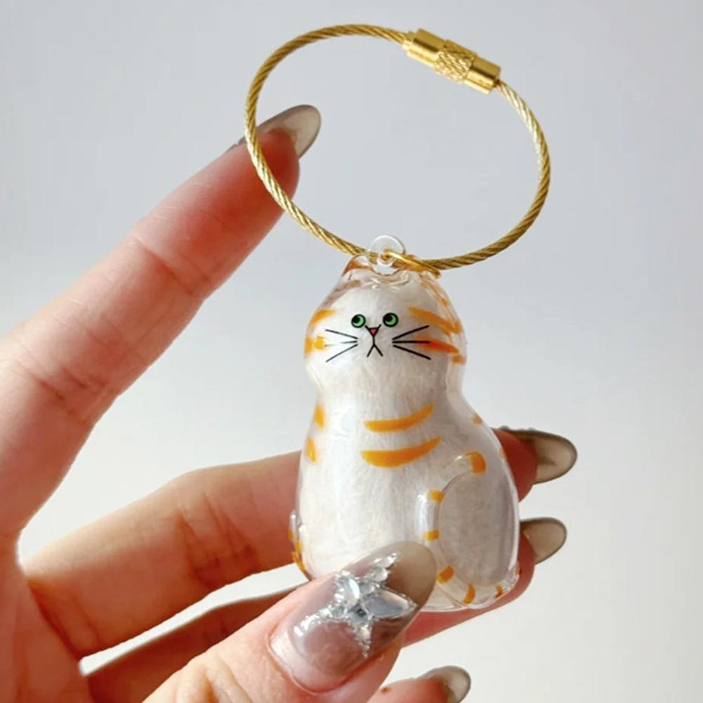 1/6pcs Kawaii Cat Hair Storage Box Transparent Pet Hair Keepsake Pendant for Pet Memorial Healing Pendant Cat Lover Keyring Accessory