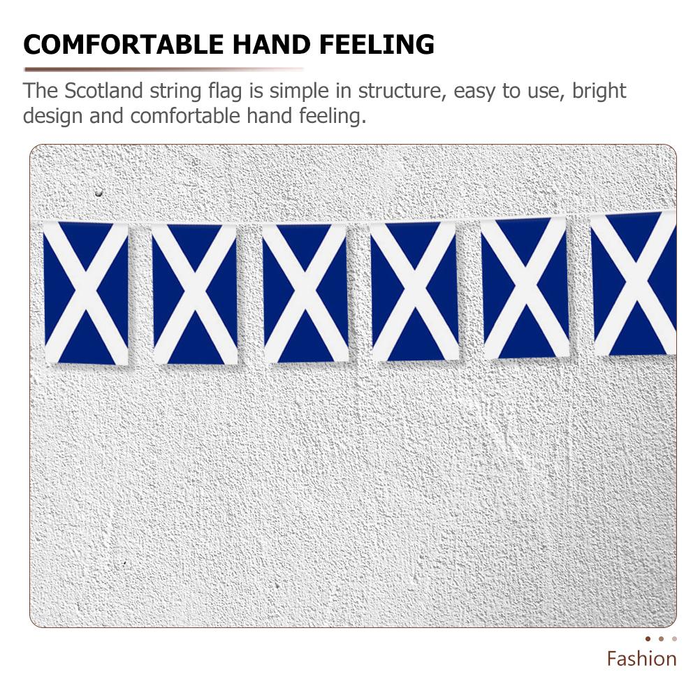 2 Pcs Scotland String Flags Decor Decorations Party Banner Polyester Outdoor Hanging Oraments