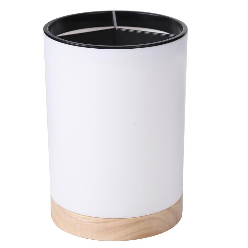 Large Round Detachable Draining Chopstick Holder with Three Compartments