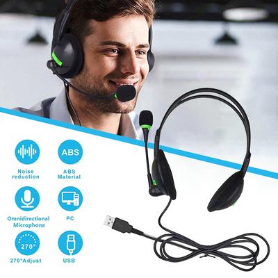 3,5 mm kabelgebundene Kopfhörer mit Mikrofon, Noise-Cancelling-Headset, Business-Call-Center-USB-Kopfhörer-Helm für Laptop-PC-Computer