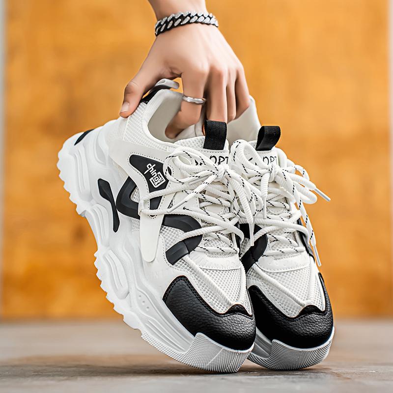 New Fashion Men 's Four Seasons Comfortable Thick Sole Shoes Students BoysTrending Soft Sole Breathable Casual Running Sneakers