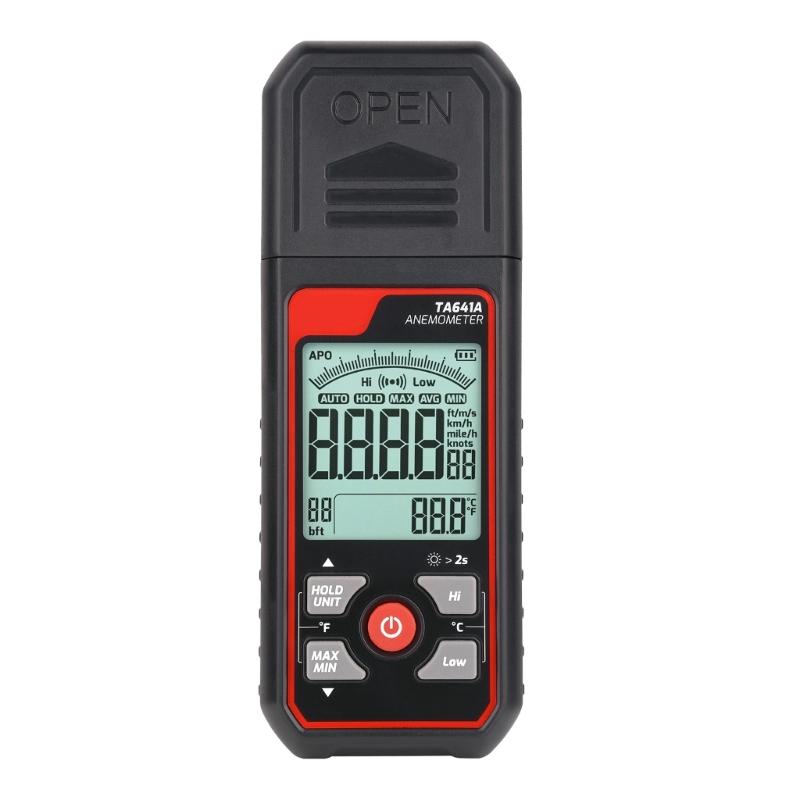 Portable Digital Anemometer Handheld Wind Speed Meter Compatible for Measuring Temperature WindChills with Backlamp LCD